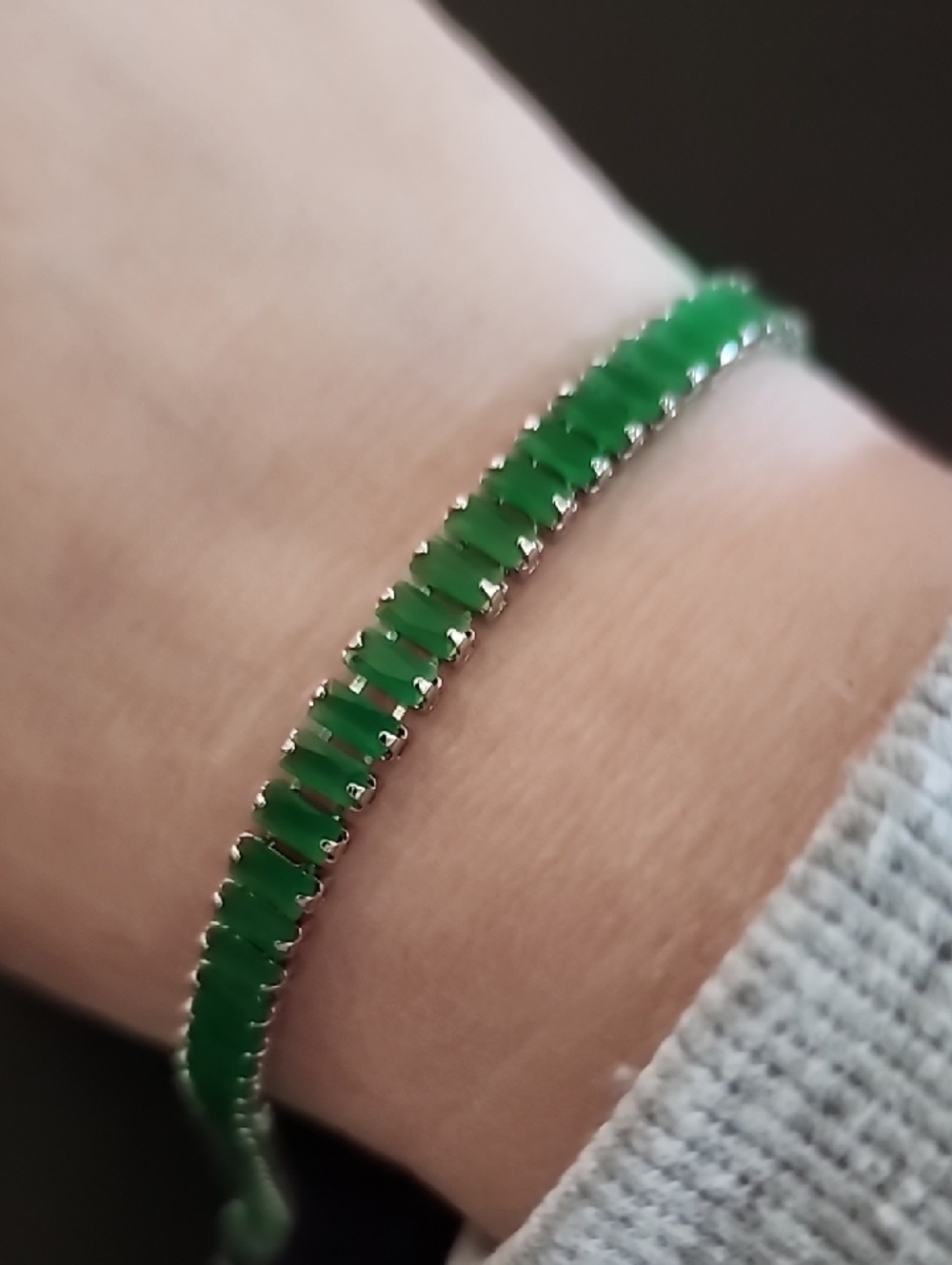Elegant Green Stone Tennis Bracelet - Women Jewelry